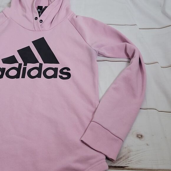 adidas Womens XSmall Hoodie Lighter with Jersey Lineing Pink and Black - Picture 3 of 6